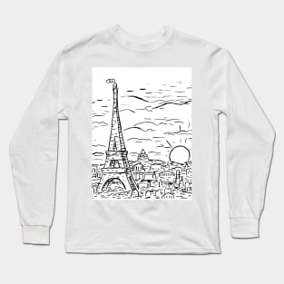 Vintage Paris Sketch Long Sleeve T-Shirt